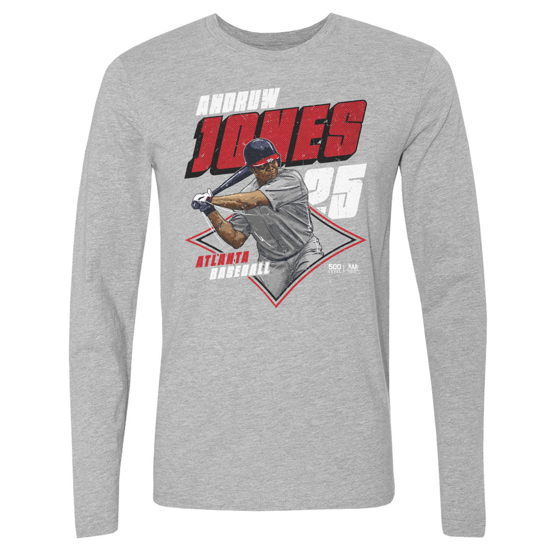 Andruw Jones Atlanta Diamond WHT Mens Long Sleeve T Shirt product image 2
