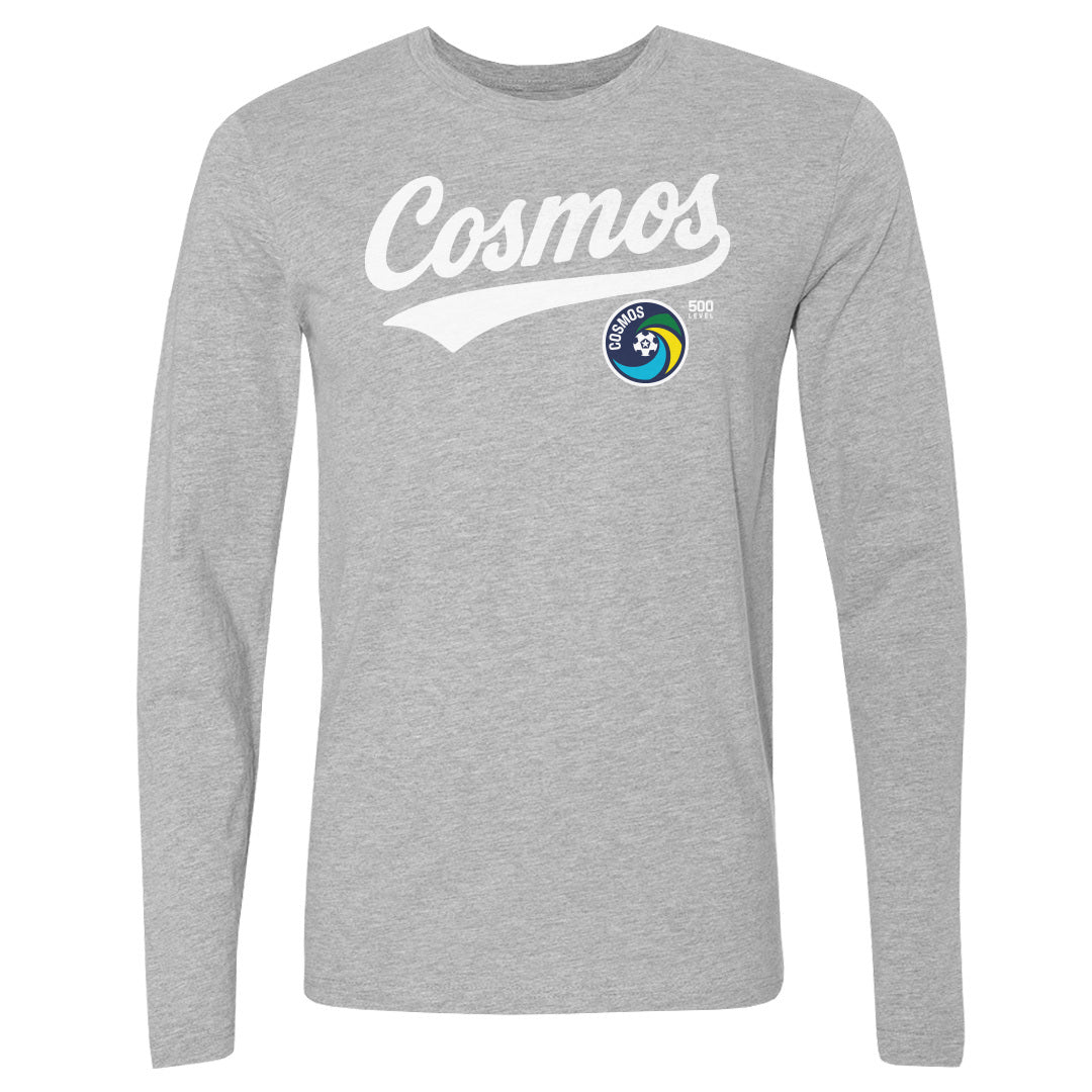 New York Cosmos Script WHT Mens Long Sleeve T Shirt 500 product image 2