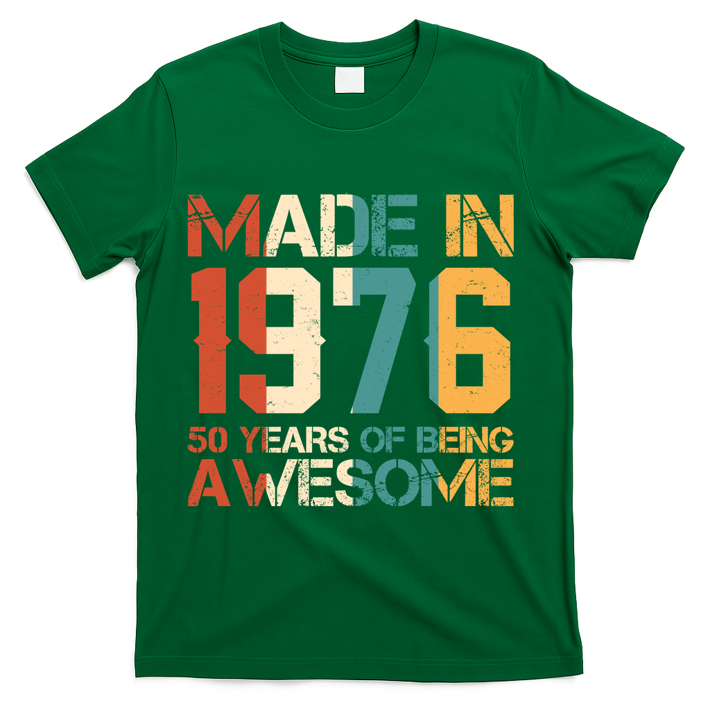 50th Birthday Made In 1976 50 Years Of Being Awesome T-Shirt product image 4