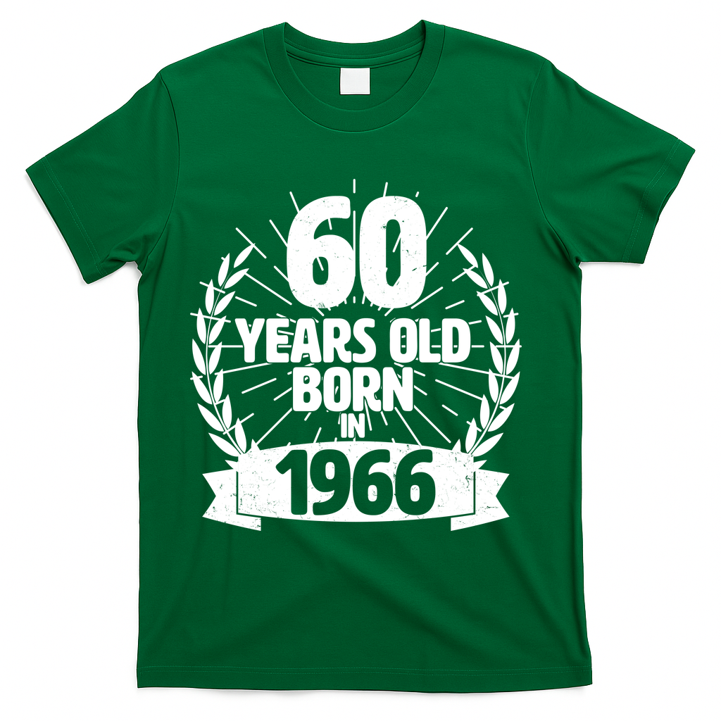 60th Birthday 60 Years Old Born In 1966 Wreath Banner product image 4