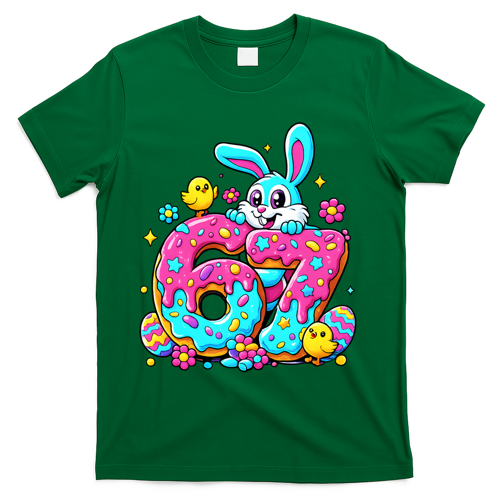 67 Funny Six Seven Gen Meme Cute Rabbit Easter Bunny T-Shirt product image 4