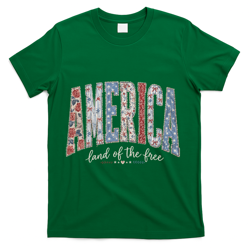 Cute America Land Of The Free Patchwork Varsity Style product image 4
