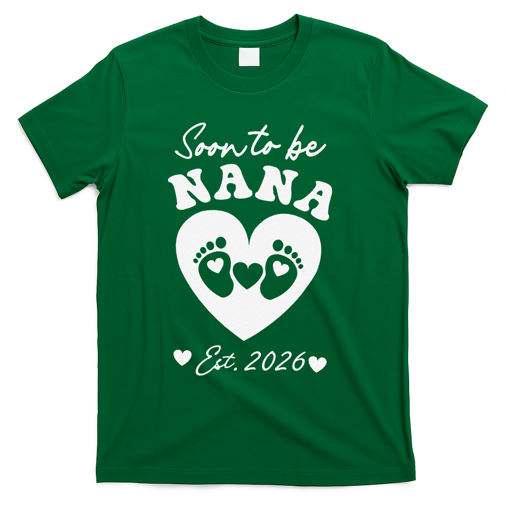 Cute Soon To Be Nana EST 2026 Baby Feet Heart T-Shirt product image 4