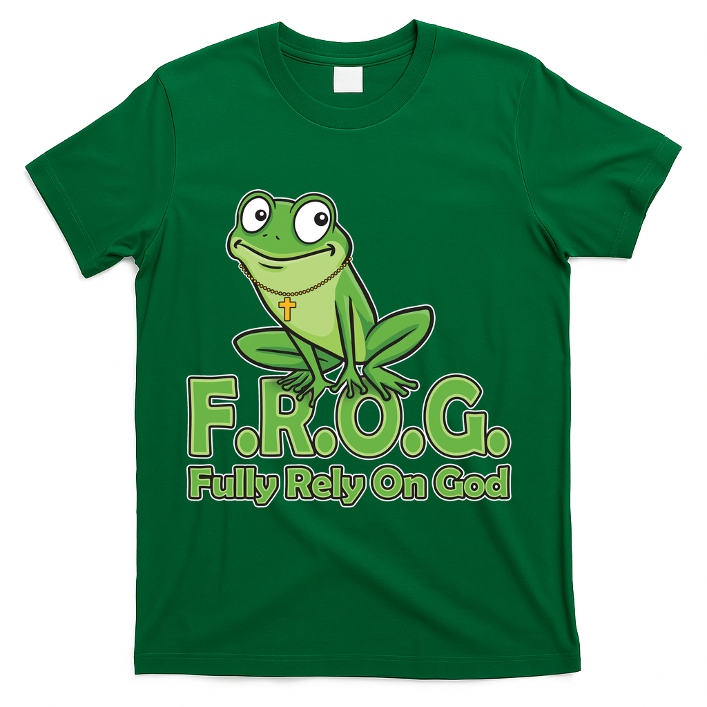 Funny Christian FROG Fully Rely On God T-Shirt product image 4