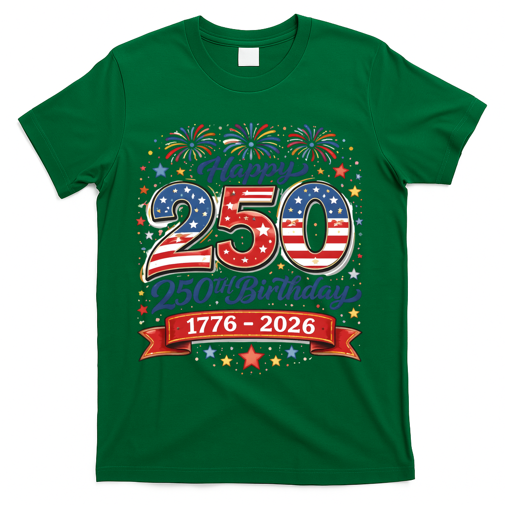 Happy 250th Birthday 1776 USA T-Shirt product image 4