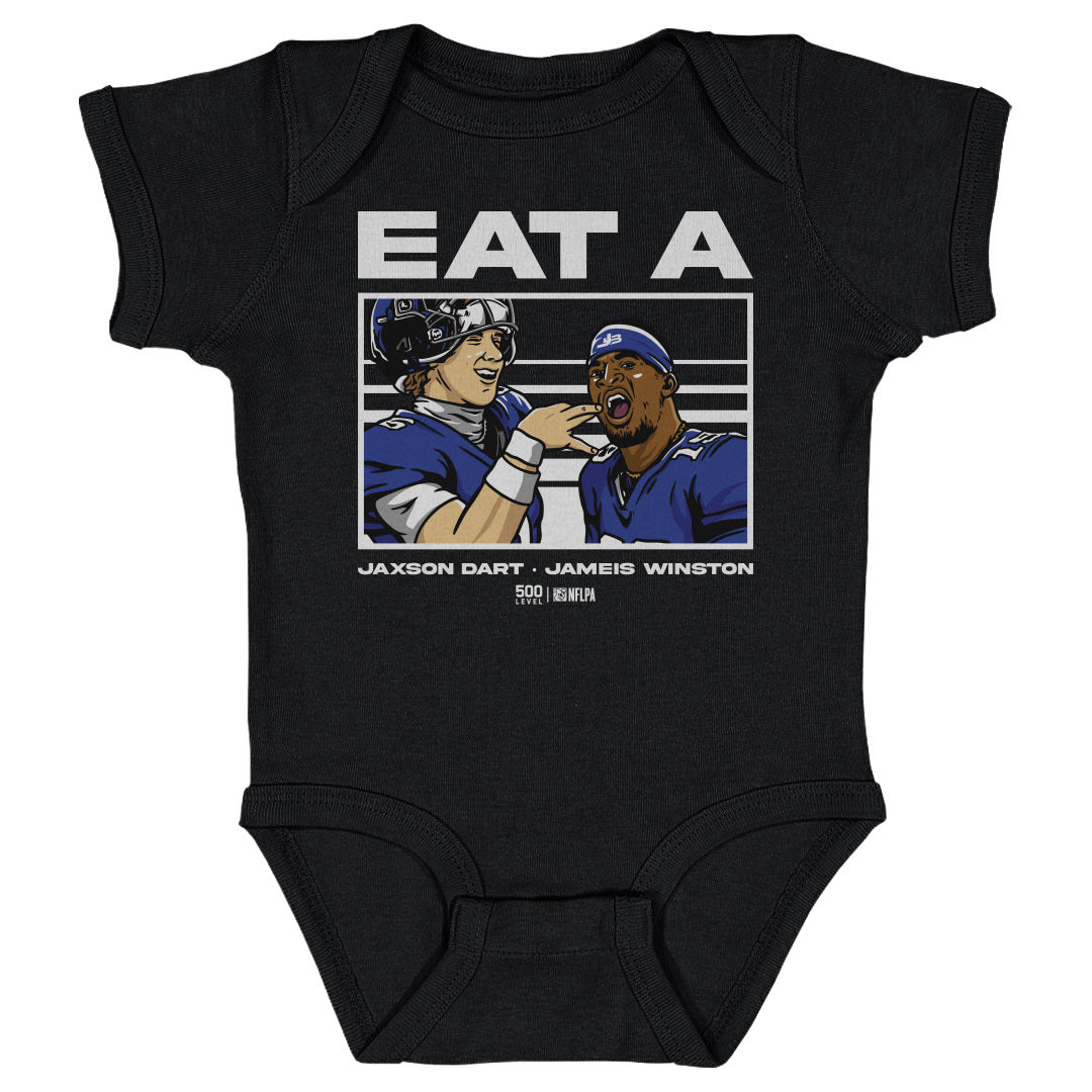 Jameis Winston & Jaxson Dart New York G Eat A W WHT Kids Infant Baby Romper 500 Level Officially Licensed Fan Gear