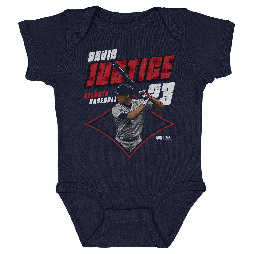 David Justice Atlanta Diamond WHT Kids Infant Baby Romper 500 Level Officially Licensed Fan Gear