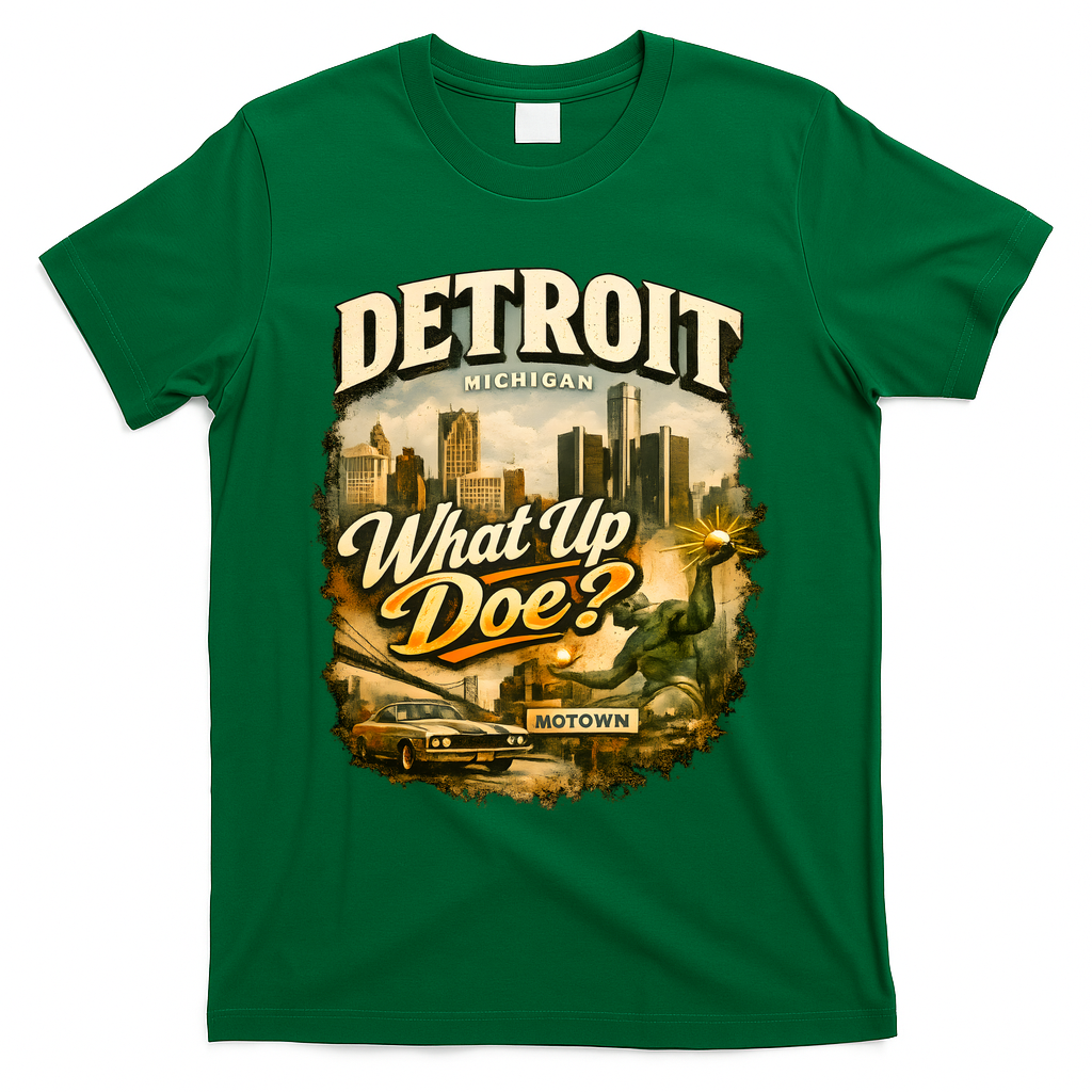 What Up Doe Detroit Michigan Motown T-Shirt product image 4