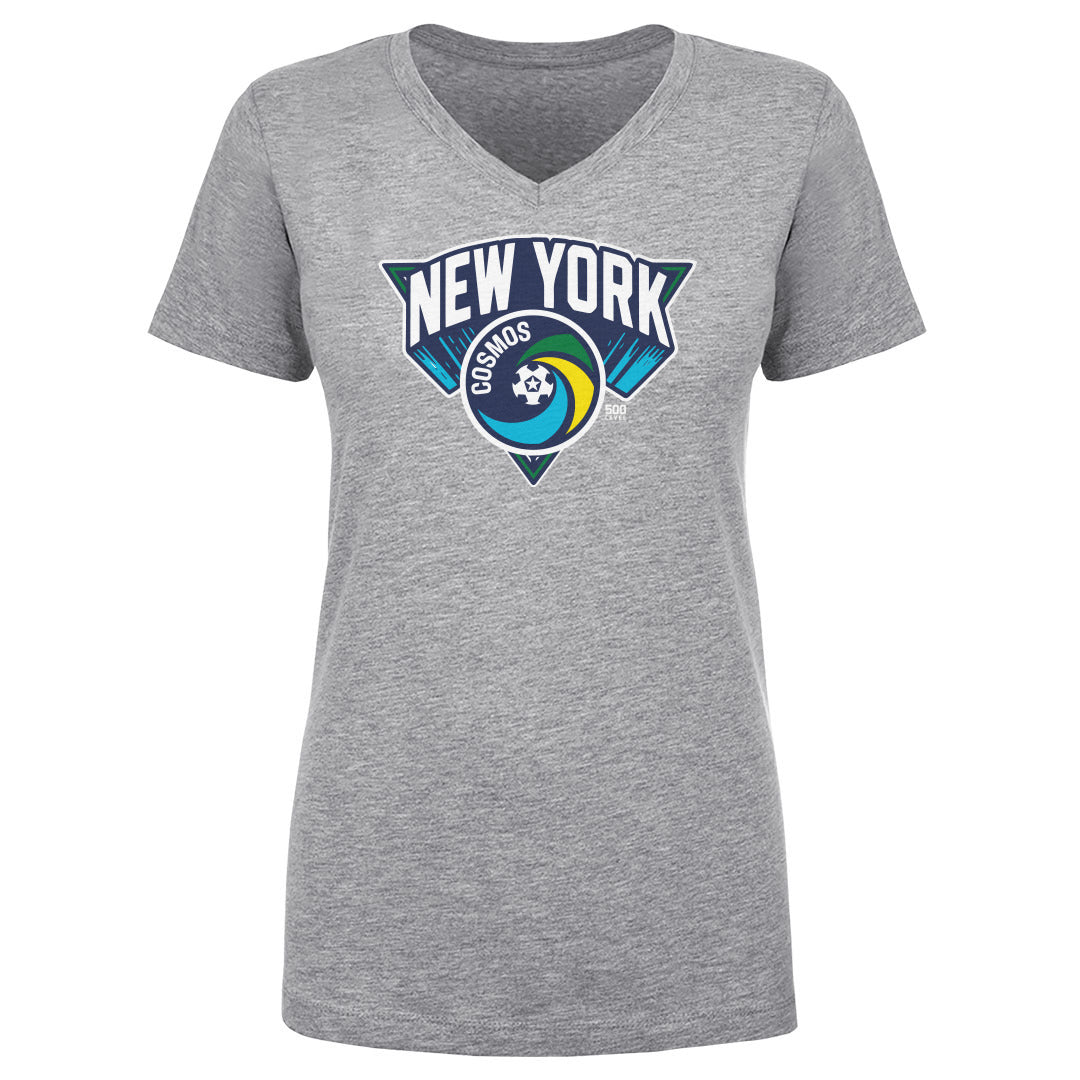 New York Cosmos Emblem WHT Womens V-Neck T Shirt 500 Level product image 1