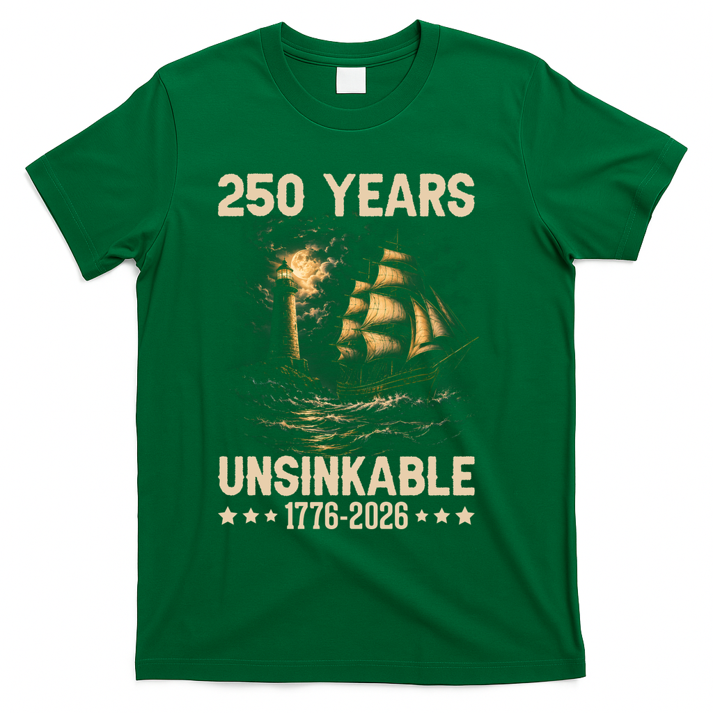 250 Years Patriotic Ship 1776-2026 250th Anniversary T-Shirt product image 4
