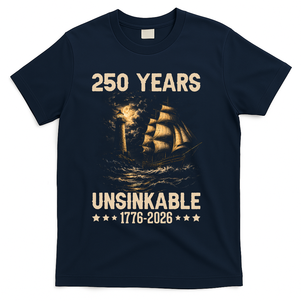 250 Years Patriotic Ship 1776-2026 250th Anniversary T-Shirt product image 3