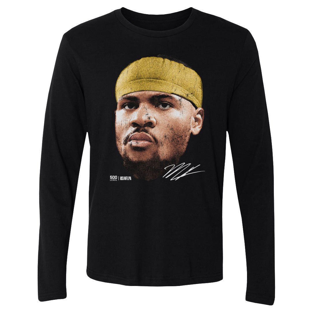 Micah Parsons Green Bay Vintage Head WHT Mens Long Sleeve T product image 2
