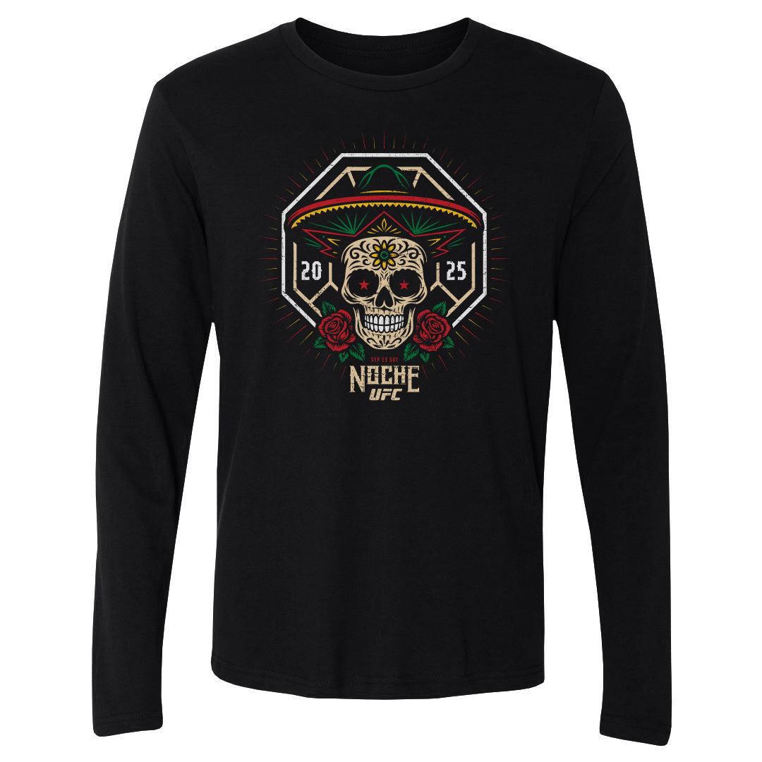 UFC Noche 2025 Sugar Skull WHT Mens Long Sleeve T Shirt 500 product image 1