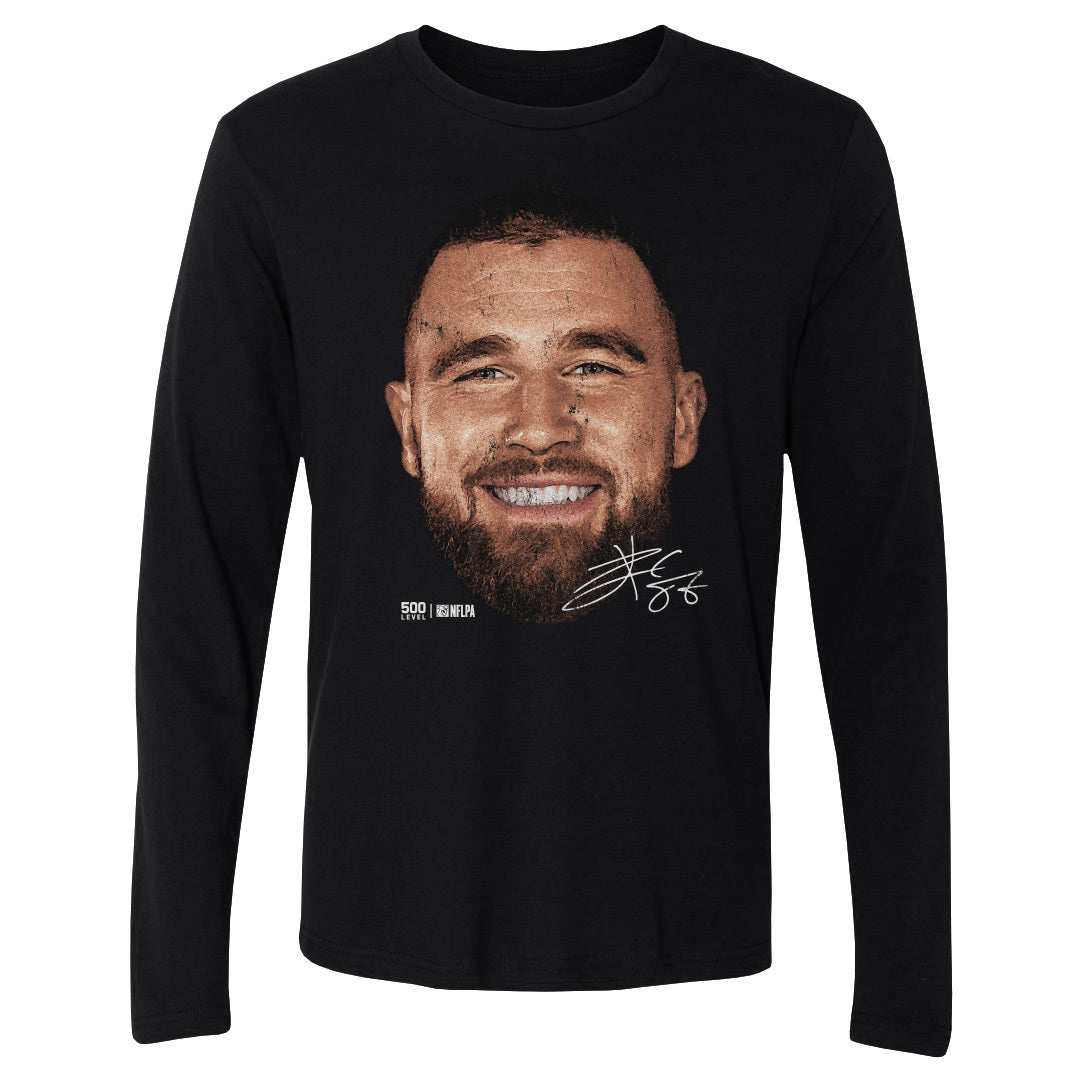 Travis Kelce Kansas City Vintage Head WHT Mens Long Sleeve product image 2