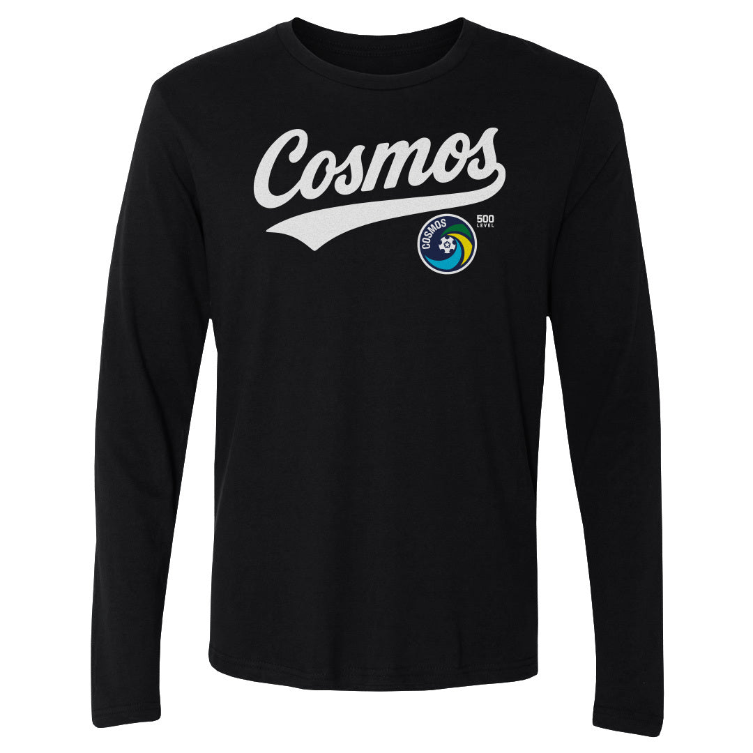 New York Cosmos Script WHT Mens Long Sleeve T Shirt 500 product image 1