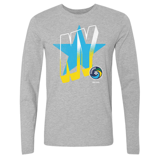New York Cosmos Wave Bold WHT Mens Long Sleeve T Shirt 500 product image 1