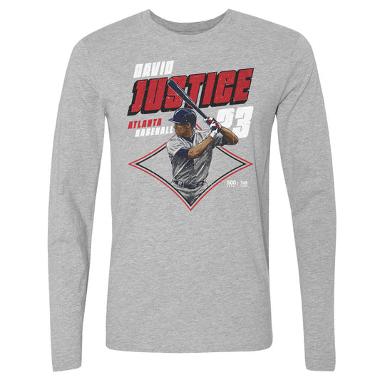 David Justice Atlanta Diamond WHT Mens Long Sleeve T Shirt product image 1
