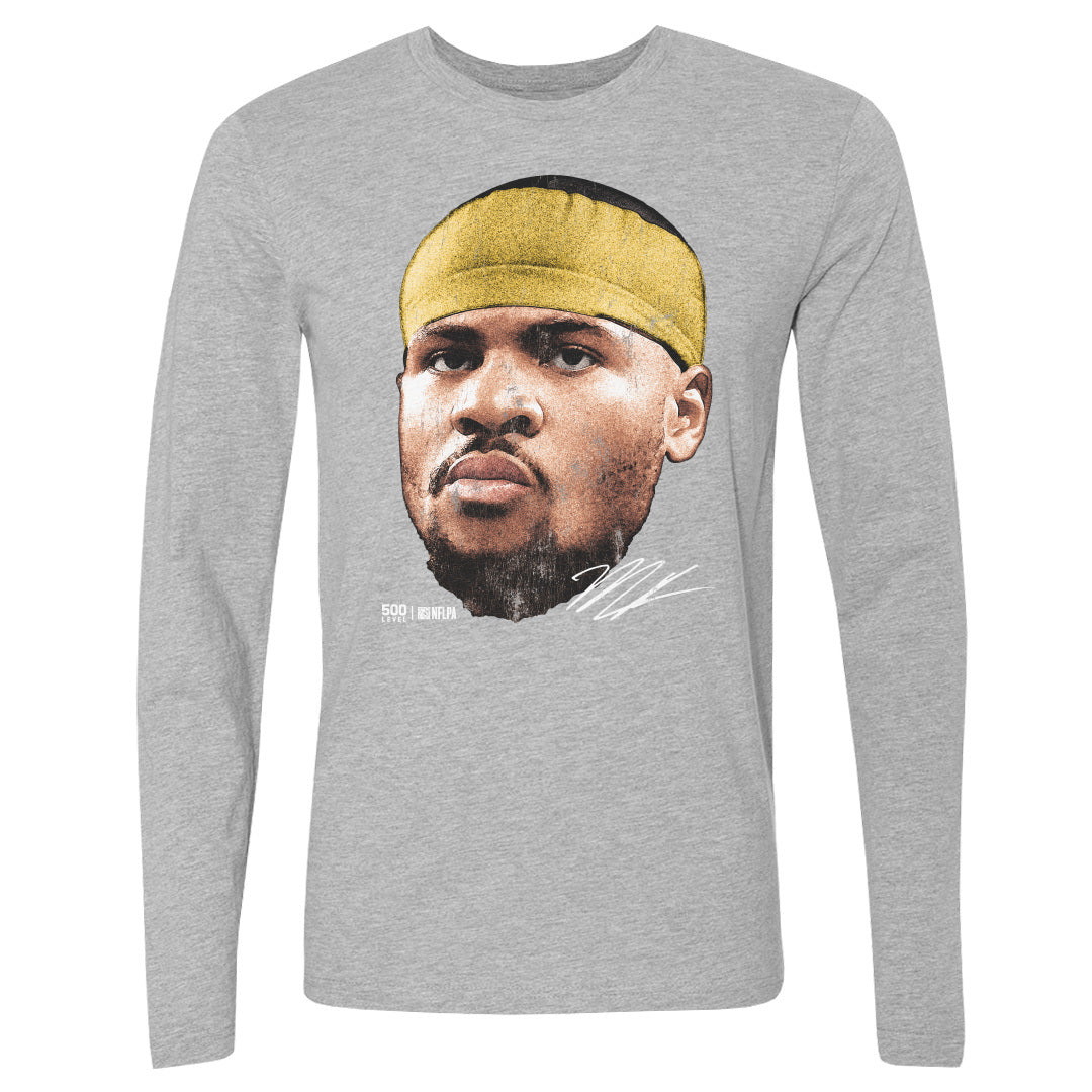 Micah Parsons Green Bay Vintage Head WHT Mens Long Sleeve T product image 1