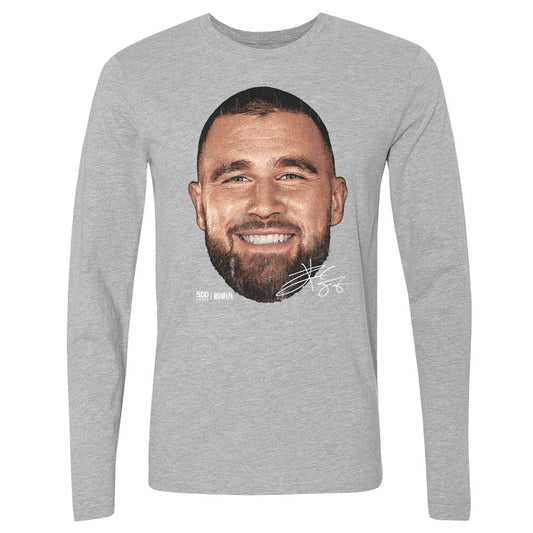 Travis Kelce Kansas City Vintage Head WHT Mens Long Sleeve product image 1