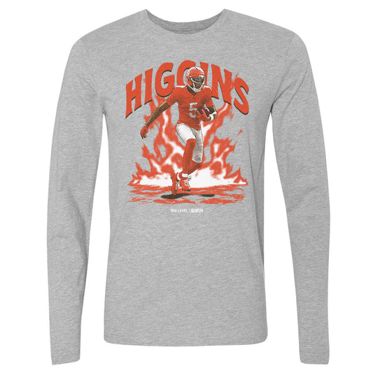Tee Higgins Cincinnati Aura WHT Mens Long Sleeve T Shirt product image 1