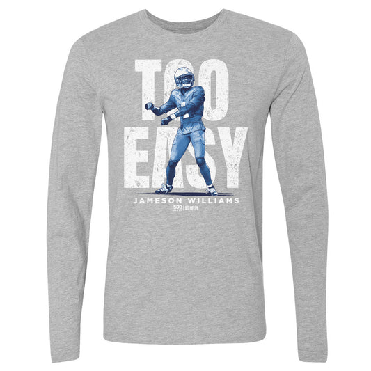 Jameson Williams Detroit Too Easy WHT Mens Long Sleeve T product image 1