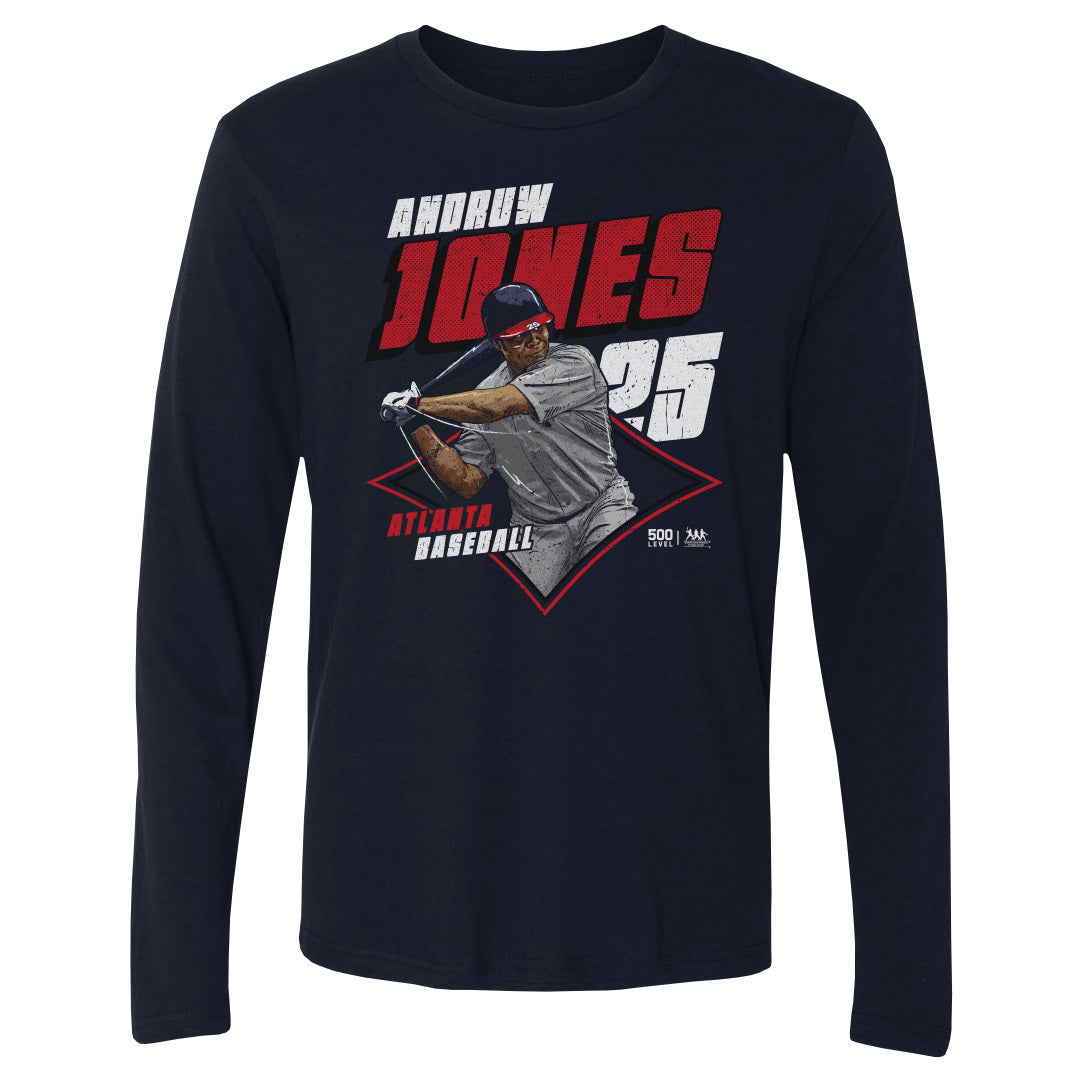 Andruw Jones Atlanta Diamond WHT Mens Long Sleeve T Shirt product image 1