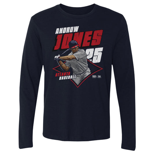 Andruw Jones Atlanta Diamond WHT Mens Long Sleeve T Shirt product image 1