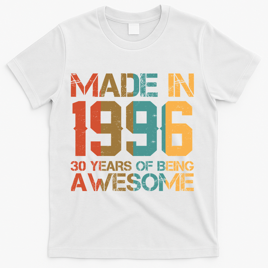 30th Birthday Made In 1996 30 Years Of Being Awesome T-Shirt product image 1