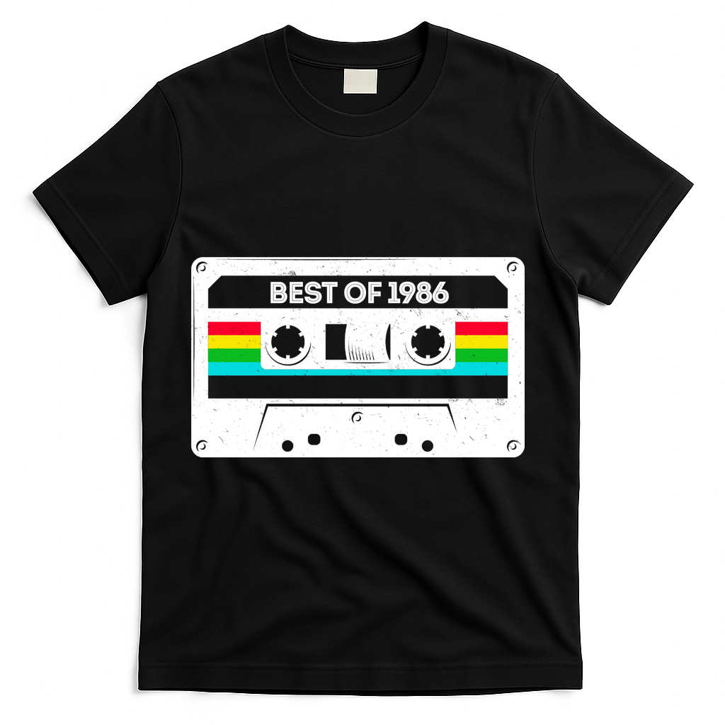 40th Birthday Best Of 1986 Cassette Mix Tape T-Shirt product image 2