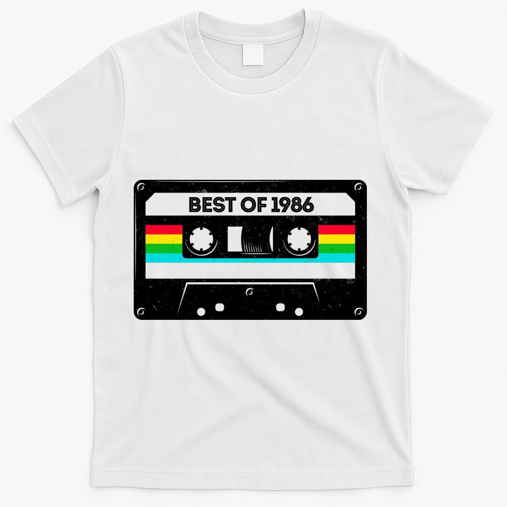 40th Birthday Best Of 1986 Cassette Mix Tape T-Shirt product image 1