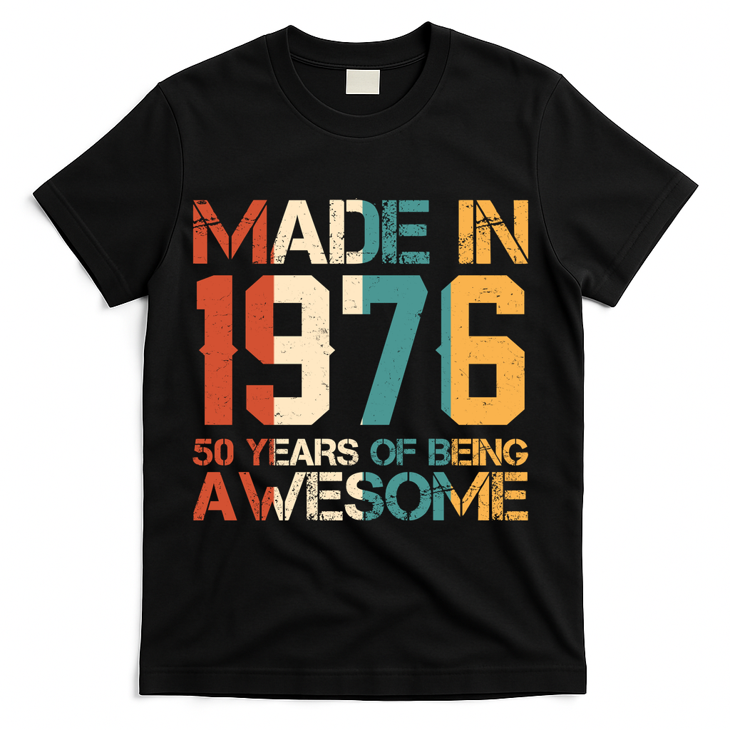 50th Birthday Made In 1976 50 Years Of Being Awesome T-Shirt product image 2