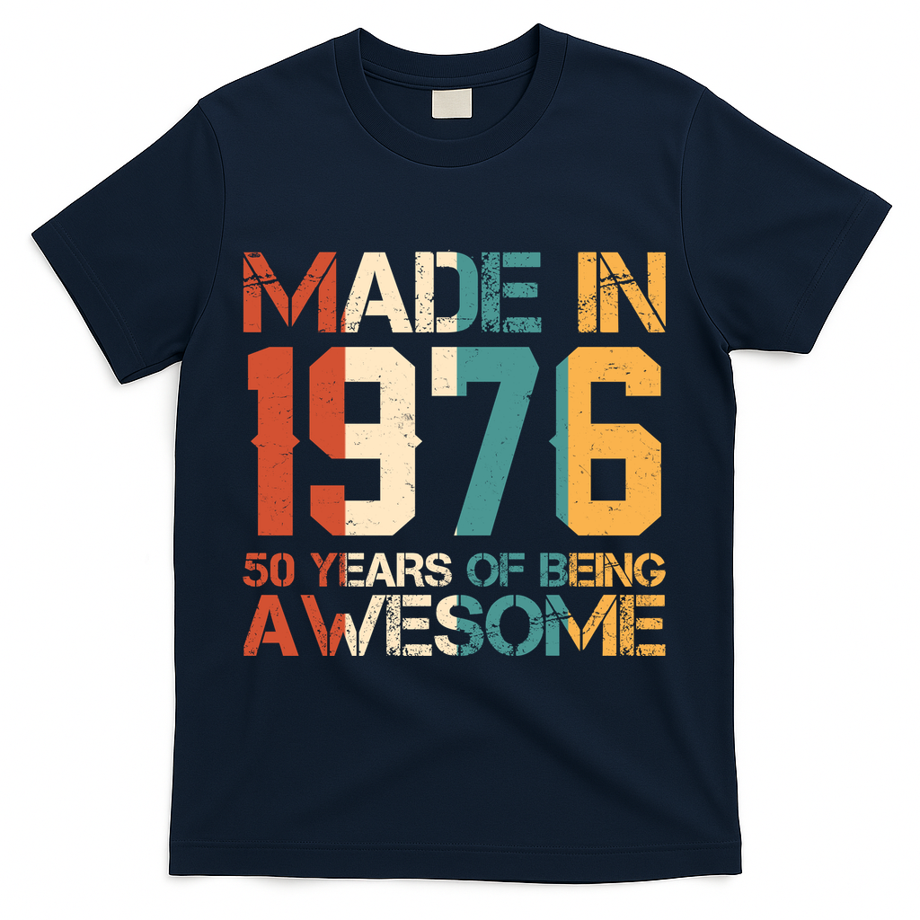 50th Birthday Made In 1976 50 Years Of Being Awesome T-Shirt product image 3
