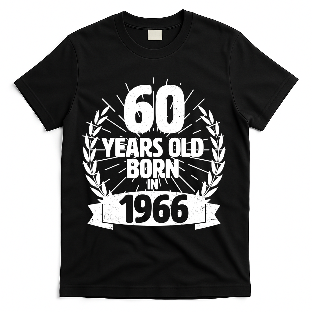 60th Birthday 60 Years Old Born In 1966 Wreath Banner product image 2
