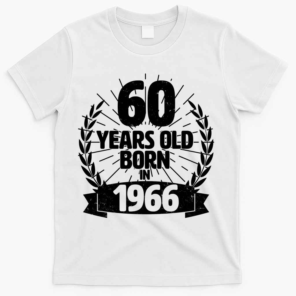 60th Birthday 60 Years Old Born In 1966 Wreath Banner product image 1