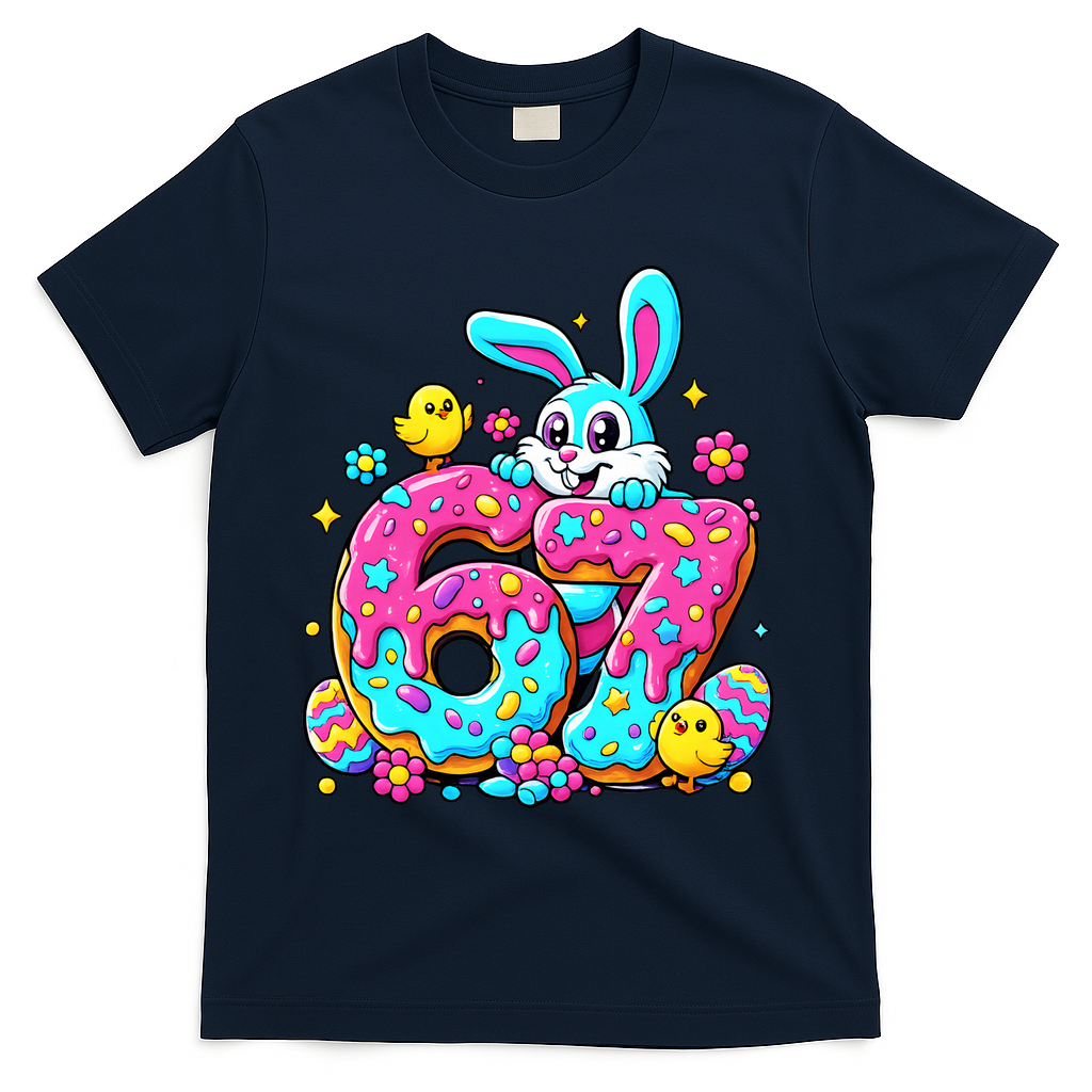 67 Funny Six Seven Gen Meme Cute Rabbit Easter Bunny T-Shirt product image 3