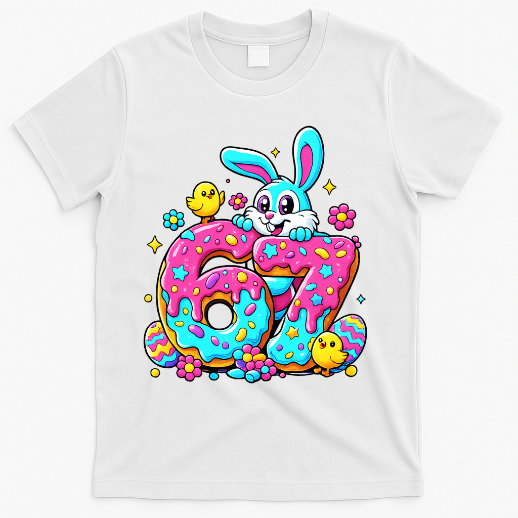 67 Funny Six Seven Gen Meme Cute Rabbit Easter Bunny T-Shirt product image 1