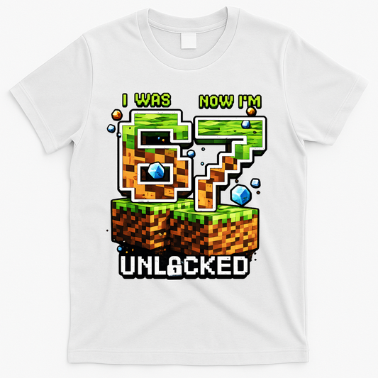 7th Birthday I Was 6 Now Im 7 Unlocked 67 Meme T-Shirt product image 1