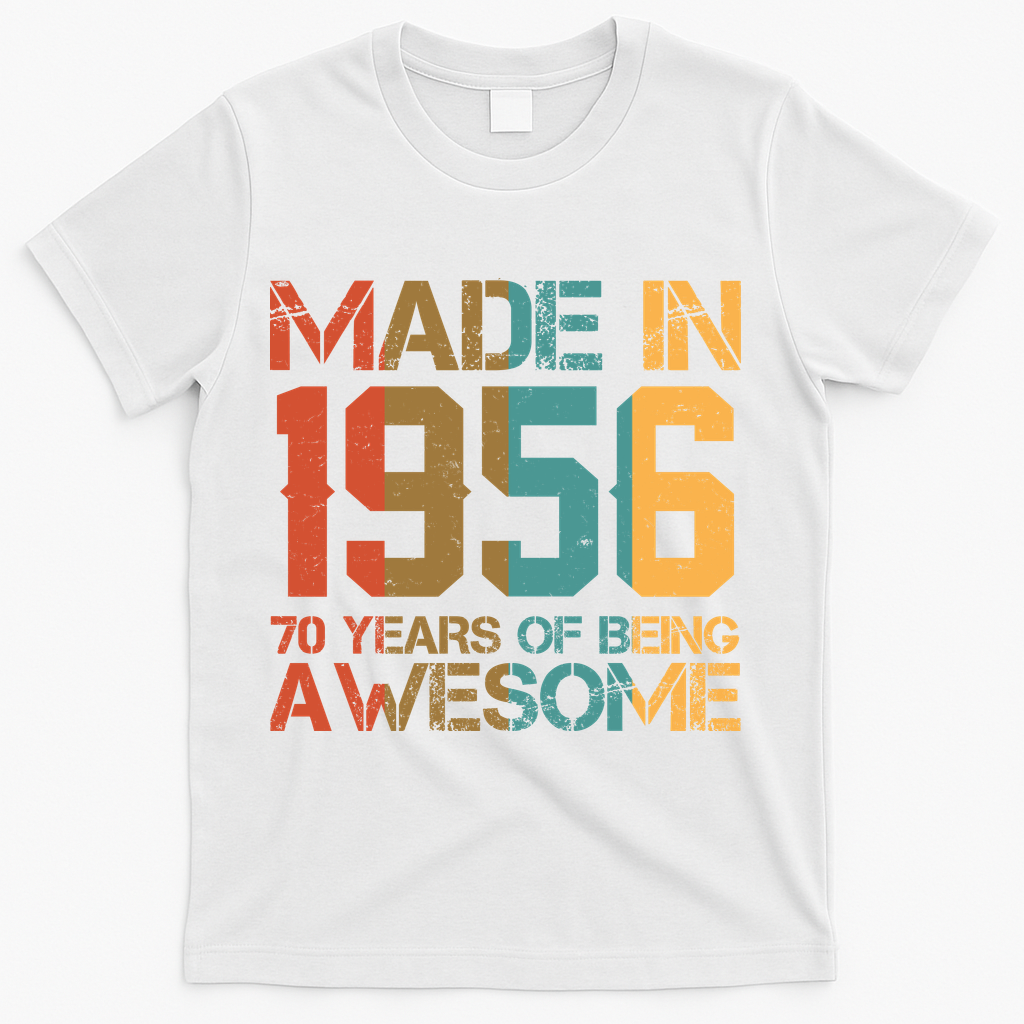 70th Birthday Made In 1956 70 Years Of Being Awesome T-Shirt product image 1