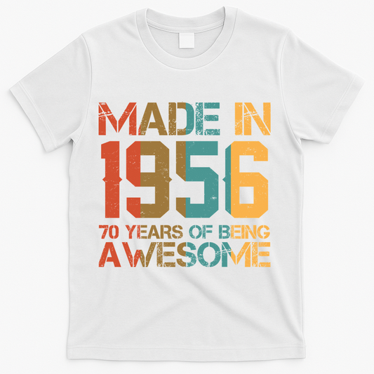 70th Birthday Made In 1956 70 Years Of Being Awesome T-Shirt product image 1