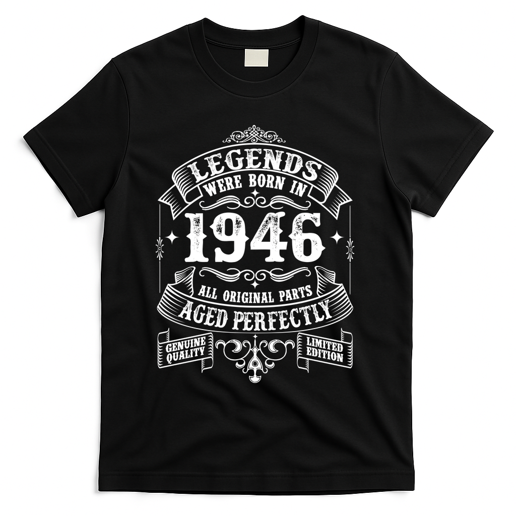 80th Birthday Vintage Scroll Border Legends Were Born Age product image 2
