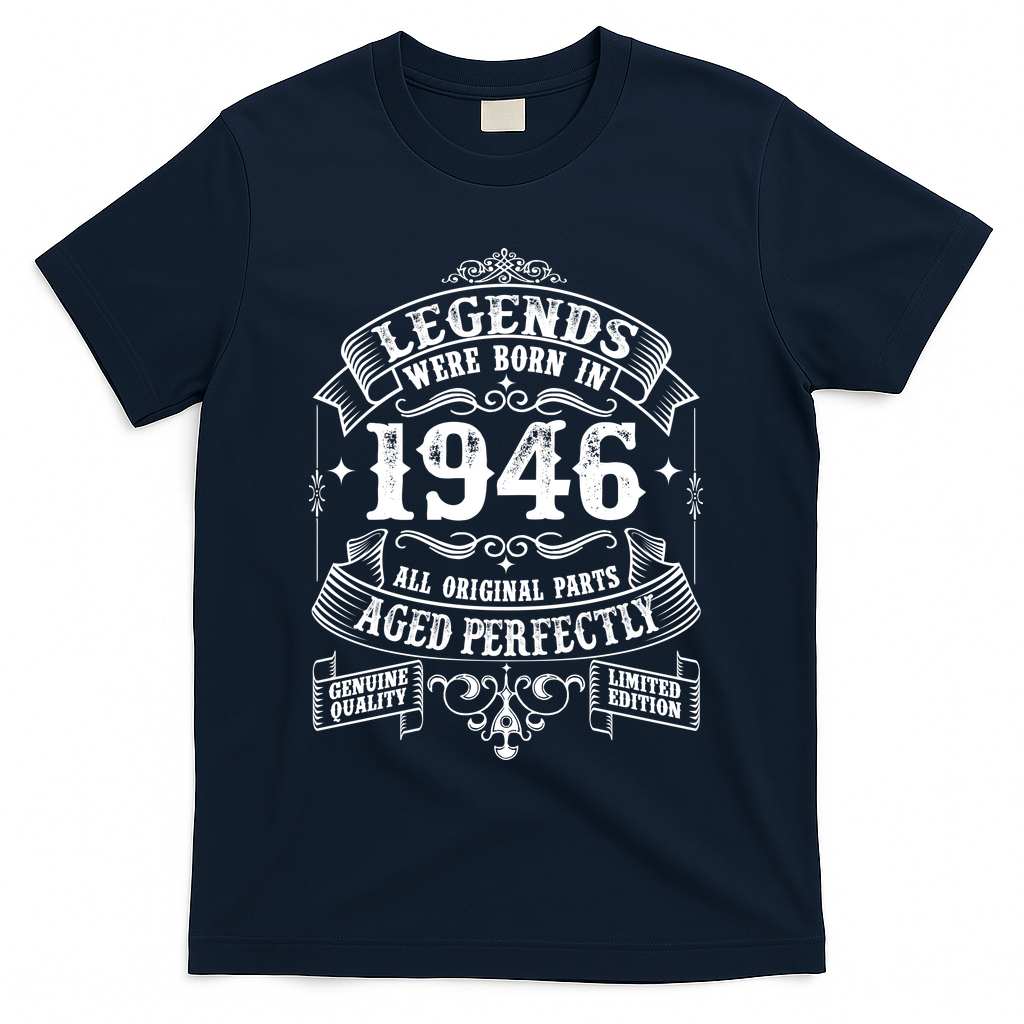 80th Birthday Vintage Scroll Border Legends Were Born Age product image 3