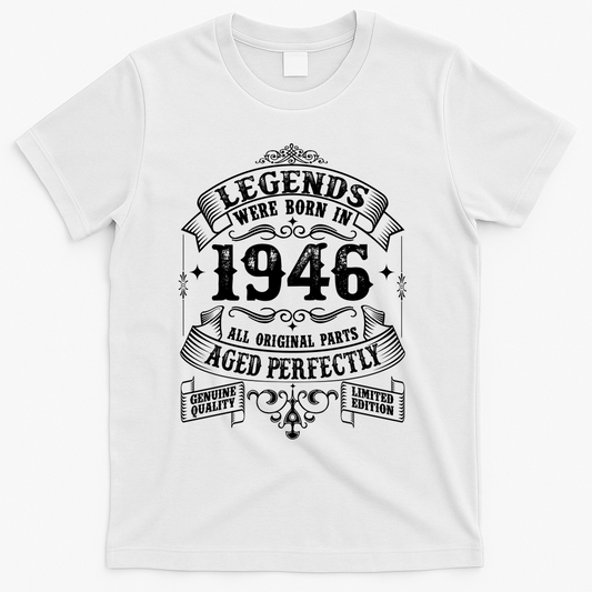 80th Birthday Vintage Scroll Border Legends Were Born Age product image 1