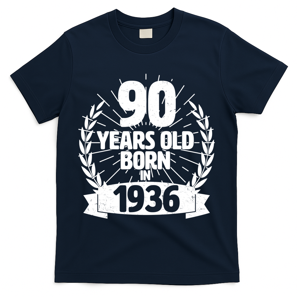90th Birthday 90 Years Old Born In 1936 Wreath Banner product image 3