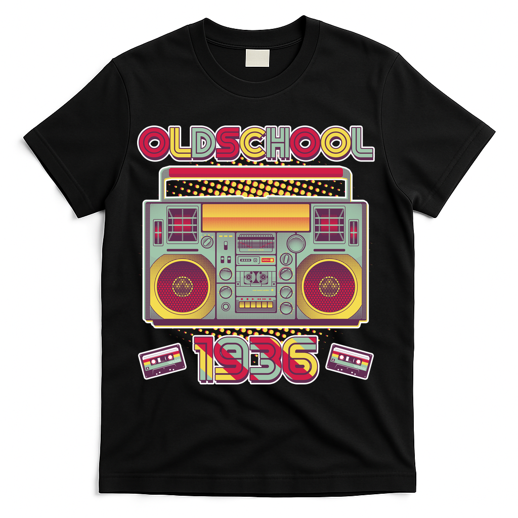 90th Birthday Oldschool Boombox 1936 T-Shirt product image 2