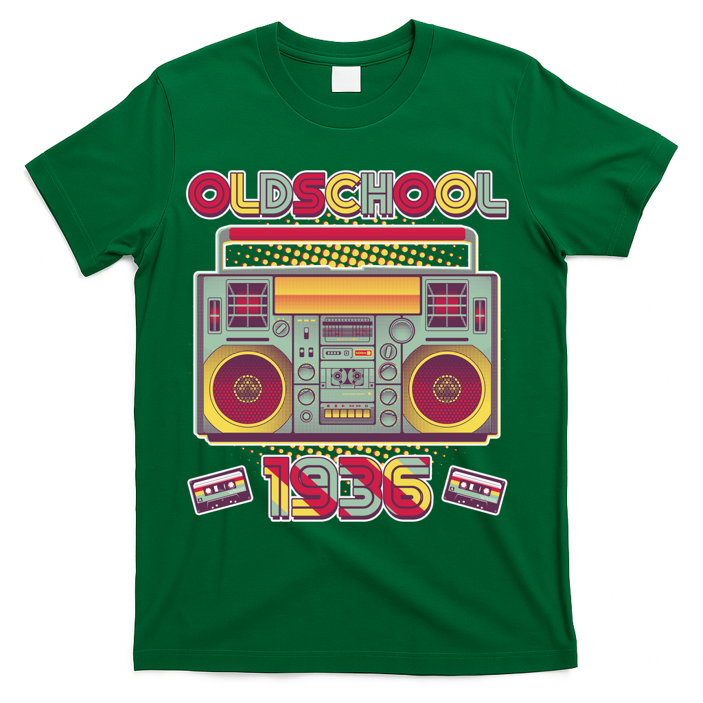 90th Birthday Oldschool Boombox 1936 T-Shirt product image 4