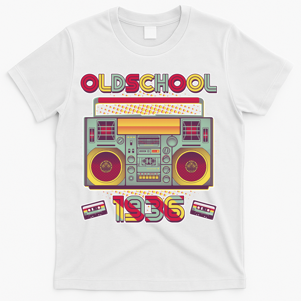 90th Birthday Oldschool Boombox 1936 T-Shirt product image 1