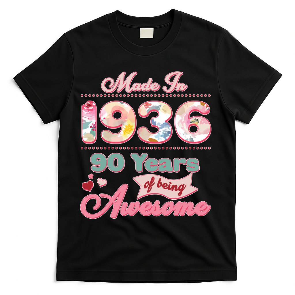 90th Birthday Pink Floral Made In 1936 Years Of Being product image 2