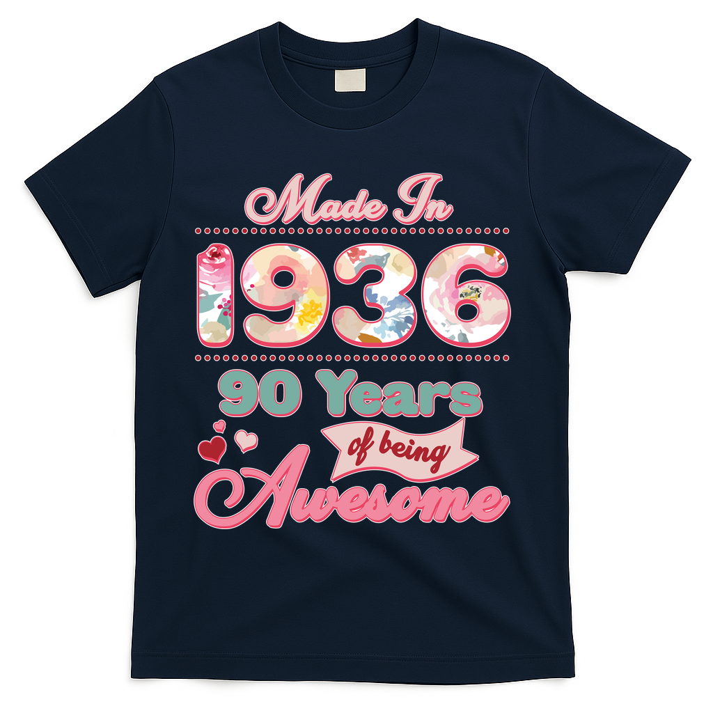 90th Birthday Pink Floral Made In 1936 Years Of Being product image 3