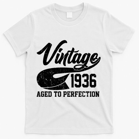 90th Birthday Sporty Vintage 1936 Age To Perfection T-Shirt product image 1