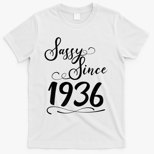 90th Birthday Sassy Since 1936 T-Shirt product image 1